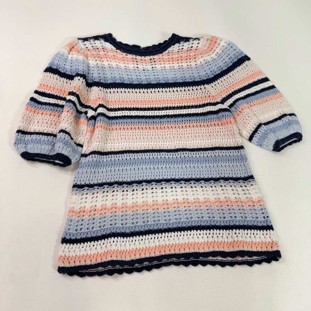 INC International Concepts Sweater Women Small Crochet Top Open Knit Cottagecore
